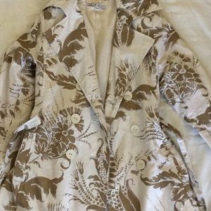 Gold and cream floral trench